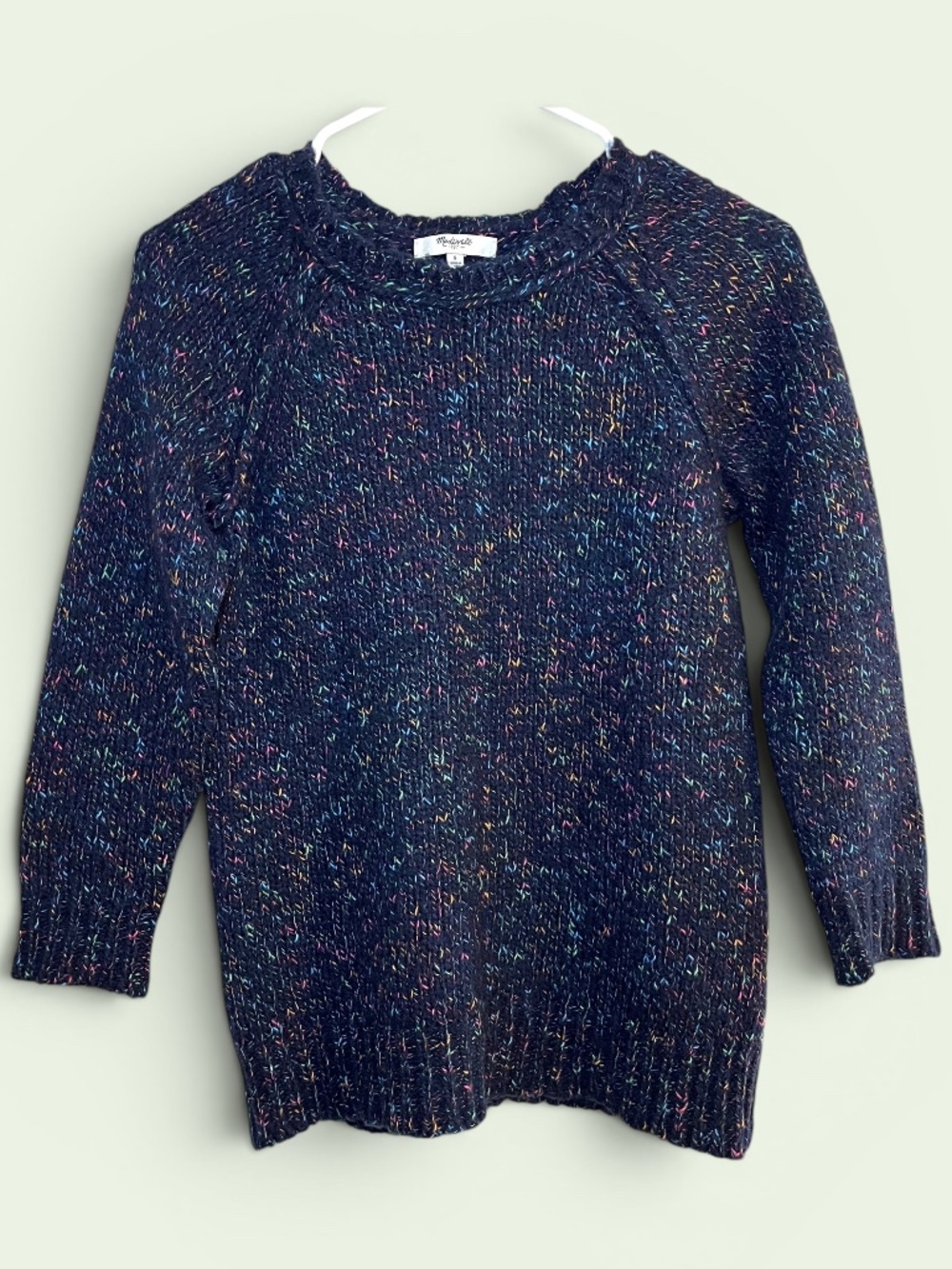 Madewell Navy Confetti Crewneck Sweater Size Small